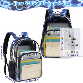 Meisohua Clear Backpacks for School Heavy Duty Transparent See Through Clear Backpack Stadium Approved Clear Bookbag for Boys College School Clear Backpack for Concert Work Sport Travel