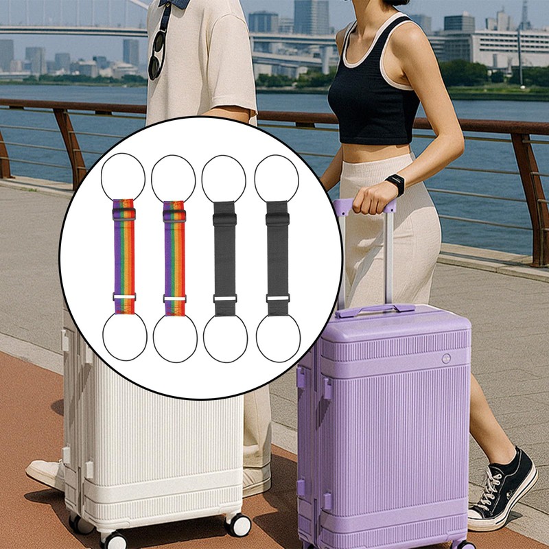 4 Pcs Luggage Straps Suitcase Adjustable Elastic Belt, Add-a-Bag Bungee