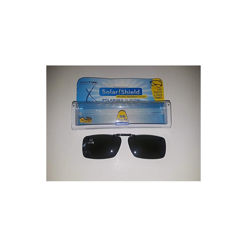 Solar Shield Polarized 56 Rec N Clip-on Frameless Gray …