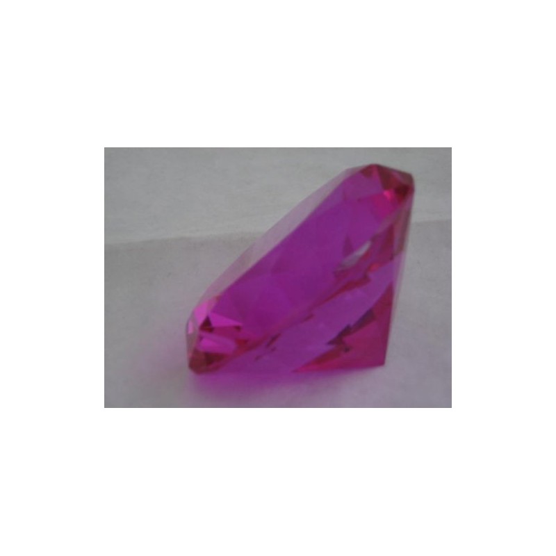 Pink Glass Diamond Shaped Paperweight 3.15 INCHES (80 MM)