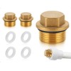 AOYEGIC Pack of 2 brass plugs, 3/4 inch male thread