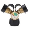2 Way Propane Gas Splitter Brass POL to Qcc1 Y
