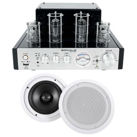 NA Rockville BluTube Tube Amplifier/Home Theater Receiver+(2) 8" Ceiling Speakers