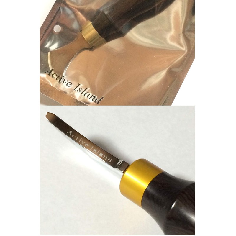 Active Island a648 Leather Craft Handle Ebony Line Drawing Reminder