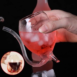 Hvanam - Vaso de vino de vampiro con pajita incorporada, creativo, divertido y divertido copas de cóctel para jugo, vino (300 ml/10 onzas), paquete de 2