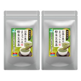 Shizuoka Prefecture-made Wholesome Tea Powder Brown Rice Tea, Made from Kakegawa, Shizuoka Tea Leaves, Domestic Brown Rice, Nutrition-packed Drinking Tea, 200 Cups's Worth in a Teacup, 100g (2)'