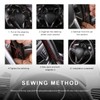 MUQIDA Genuine Leather Steering Wheel Cover, 15 Inches Breathable Stitch