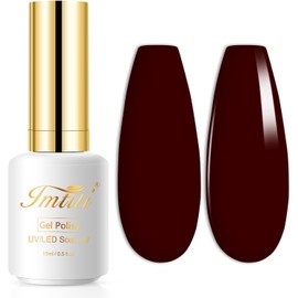 Imtiti Gelnagellack Rot Maroon 15 ml Gel Nagellack Rot zum Entfernen von LED/UV-Maniküre für Salon Nagellack Gel für Herbst und Winter