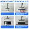 New 2-in-1 Push Clamp Lazy Mop – Hands Free Flat