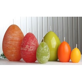 CandleCorner Egg Candles Medium Size 3 Approx. 12 x 8 cm, white