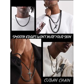 ChainsHouse Men Women Black Gun Necklace Hip Hop Jewelry 4mm Choker Curb Cuban Link Chain Necklace, Fashion Jewelry, 14 Inch