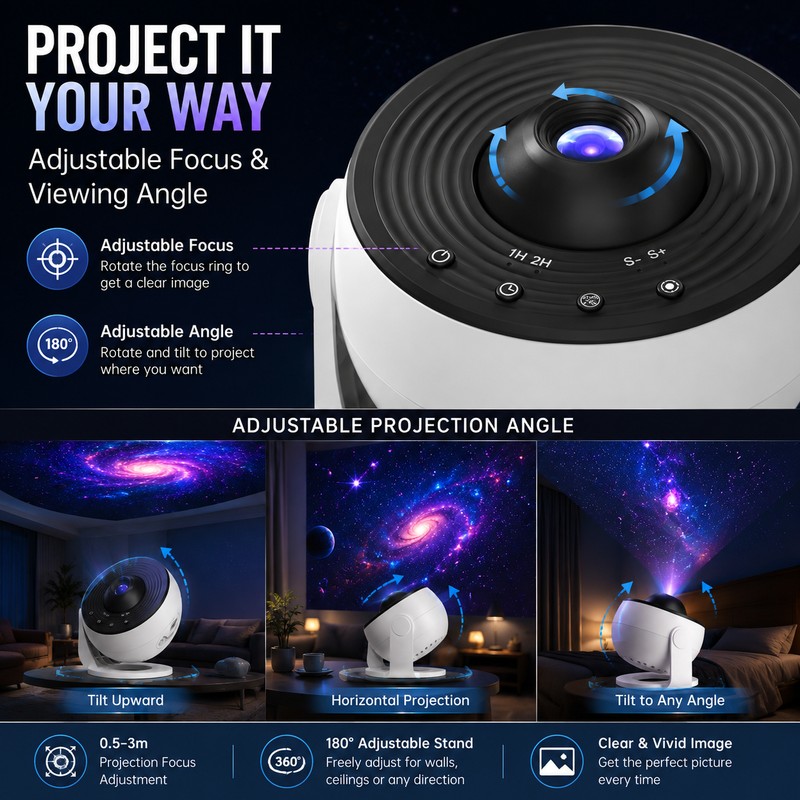 13 Films Galaxy Projector for Bedroom – HD Space Projection