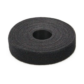 Cable Ties Hook and Loop Type Cable Band, Cut by Hand, Wiring Cords, Organizing, Securing Together, Storage, Freely Cut and Reusable (Black, 1 Piece, Width 0.4 inches (1 cm), 16.4 ft (5 m)