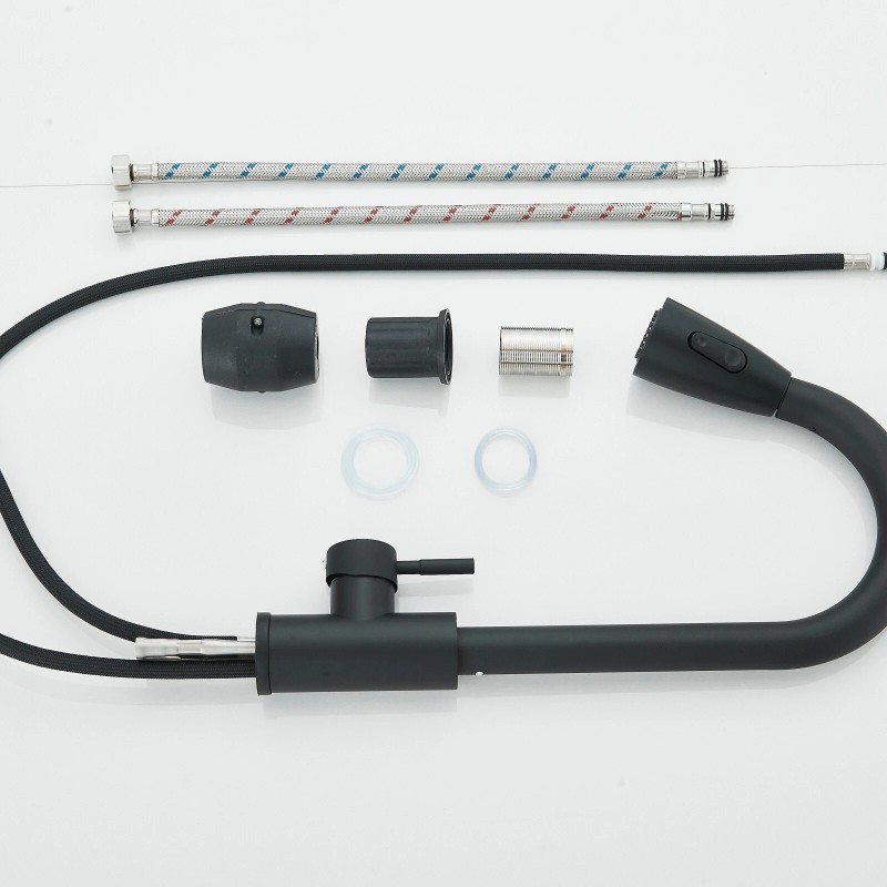 mvmhome Black Kitchen Sink Single Bowl Stainless Steel Sink with