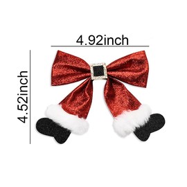 Christmas Bow Hair Clips Glitter Hair Bows for Women Girls Christmas Stocking Hair Clip Red Sequin Hair Bows Barrettes for Women Bow Alligator Hair Clips Christmas Party Hair Accessories