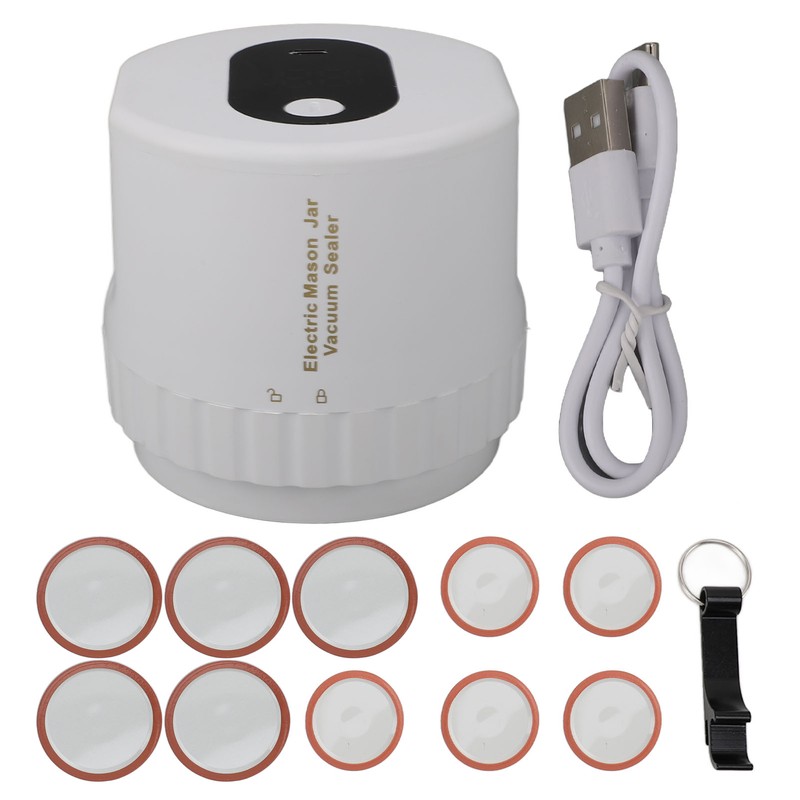 Electric Mason Jar Vacuum Sealer Rechargeable Automatic Cordless Jar Vacuum