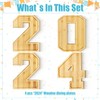 4pcs Wooden 2024 Charcuterie Numbers Fillable Graduation Decorations, Eco Natural,