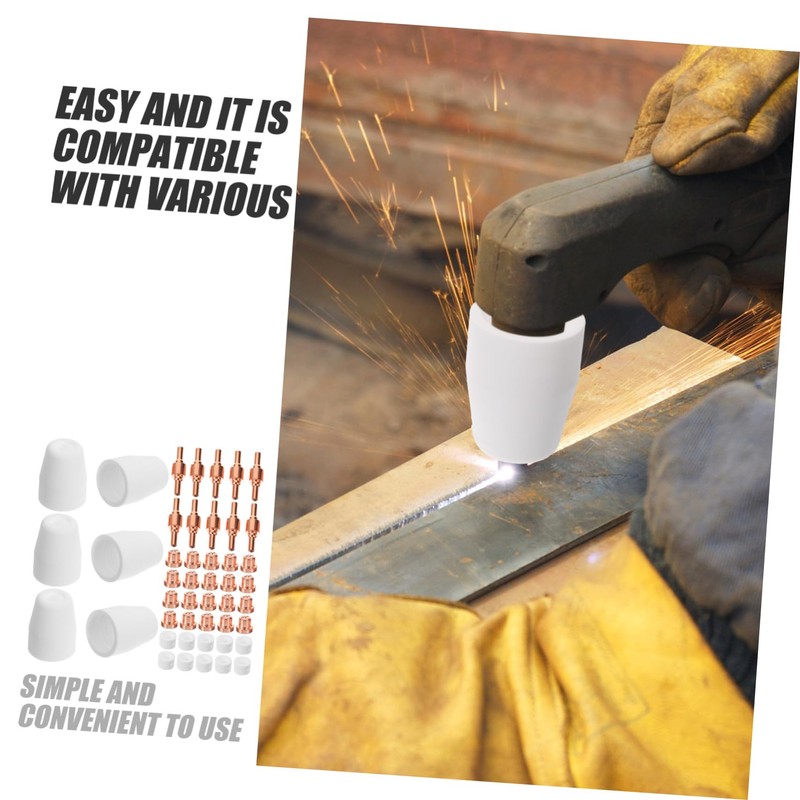 DOITOOL 1set Plasma Cutting Nozzle Tips Nozzle Protectors for Air