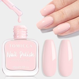 TOMICCA Hellrosa Nagellack, 15ml Glänzend Schnelltrocknender Langanhaltender, Abziehbar auf Wasserbasis Nagellack für DIY Nail Art Maniküre