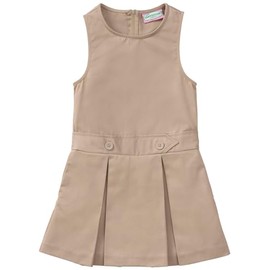 Classroom Big Girls' Kick Pleat Jumper Dress, Khaki, 8