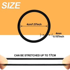 Hanyousheng Pack of 36 Hair Bobbles, 4 mm Hair Scrunchies, Black, Women's Thickness, Braided Elastics for All Hair and Braid Types