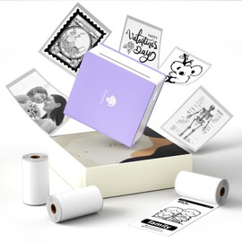 Phomemo M02 Mini Printer, Portable Thermal Printer, Compatible with Smartphones, 203 DPI, Bluetooth Connection, Photos, Memos, Sticky Notes, Tickets, Working and Studying at Home, Multilingual App