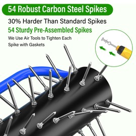 Lawn Aerator Roller,Manual Aerator Tool,Heavy Duty Lawn Spike Aerator Roller with 54 Spikes,79" Adjustable Handle Manual Push Aerator Lawn Tool,Lawn Aeration for Lawn Care & Soil Penetrat