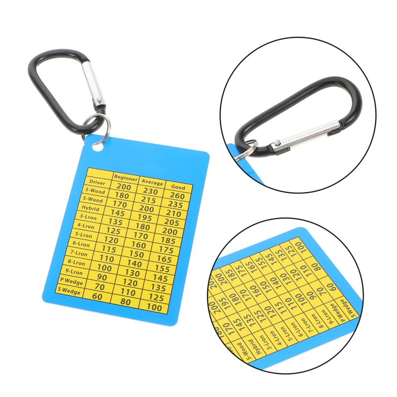BIUDECO Golf Club Range Chart Cards 2Pcs Portable Distance Cards