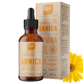 QKnatur ARNICA – 100% reines Arnika-Montana-Öl – Muskelverspannungen, Nacken, Schultern, Rücken – Organisch – Pflanzlich – 50 ml