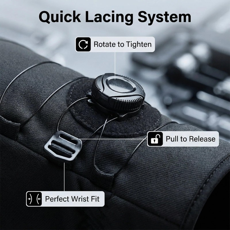 KEYSDEX Winter Motorcycle Gloves for Adult, Black, L