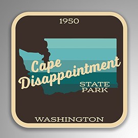JMM Industries Cape Disappointment State Park Washington Vinyl Decal Sticker Retro Vintage Look 2-Pack 4-inches by 4-inches Premium Quality UV Protective Laminate SPS164