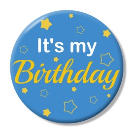 Birthday Pin, It's My Birthday Pin, Birthday Girl Pin Birthday Boy Pin, Happy Birthday Pin for Women Men, Birthday Button for Boys, Button Pin Birthday Gifts Party Decorations Supplies (Light Blue)
