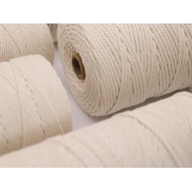 Uvolo 3 mm x 200 m Macrame Yarn, Cotton Yarn, Macrame Cord for Crafts, Plant Hangers - Hunkel Green