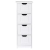 SEGAWE Bathroom Floor Storage Cabinet Freestanding Wooden Side Organizer with