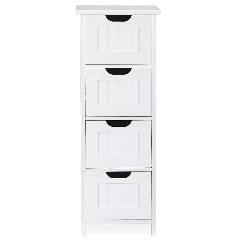 SEGAWE Bathroom Floor Storage Cabinet Freestanding Wooden Side Organizer with