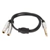 6.35mm Mono Male Plug to Dual 6.35mm Female Jack Cable,