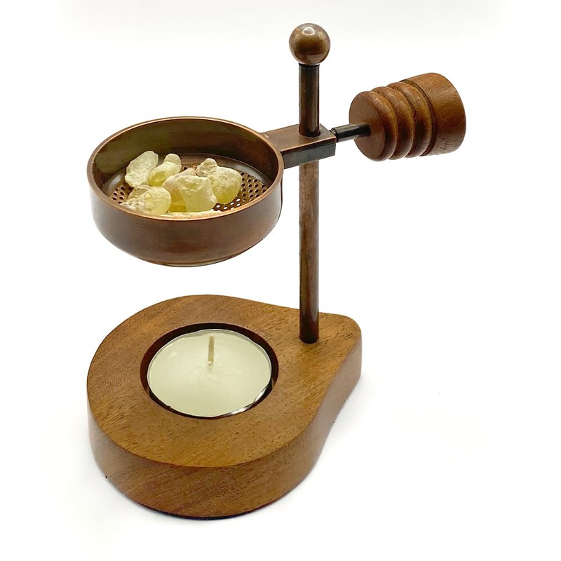 Farbenwald Adjustable Height Incense Burner for Smoking Resins, Woods and