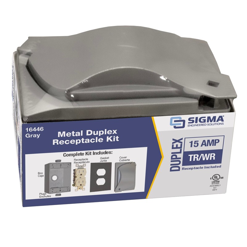 Sigma Electric 16446 15 amps Metal Duplex Outlet Kit For