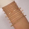Inateannal Gold Tone Cuff Bangle Bracelet Set Layered Stackable Open