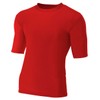 A4 Men's Compression Crew 1/2 Sleeve, Scarlet, Large
