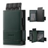 VULKIT - Portatarjetas plegable de piel plegable para hombre con