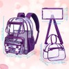 KLFVB Clear Backpack Heavy Duty, 3PCS Girls See Through School