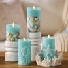Luminara Embossed Starfish Flameless LED Candle Moving Flame Pillar Unscented