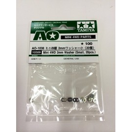 [AO Parts for Tamiya Mini 4WD AO-1038 Mini 4WD 0.08 inch (2 mm) Washers Small (20 Pieces)