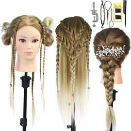 Neverland Hairdressing Head, 26 Inch Practice Head Training Head for Hairdressers, Makeup Head, Hairstyle Head with Hair Accessories