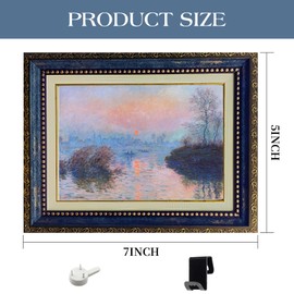 5x7 Vintage Picture Frame Antique Blue – 7x5 Retro Blue Photo Frame with Wall Hooks, Vintage Decor Ornate Design for Home Office Desk Wall Tabletop Display, 13cm x18cm