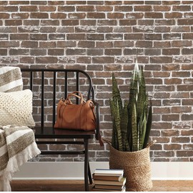 Timeet Brick Wallpaper Peel and Stick Brick Wallpaper 17.7"×118.11" Self Adhesive Removable Wallpaper Faux Brick Wallpaper Textured for Bedroom Living Room Wall Decor Vinyl Film Roll