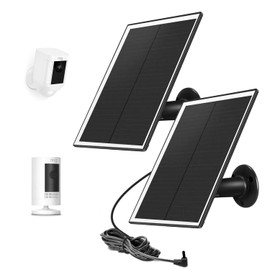 Ring Camera Solar Panel, Compatible with Ring Stick Up Cam Battery, Ring Spotlight Cam Battery, Not for spotlight Plus/Pro, Waterproof, 6W Fast Charging, DC3.5mm Plug (Black)