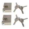 2 Pieces Padlocks with 8 Keys, Rectangular D-shaped Monoblock Locks