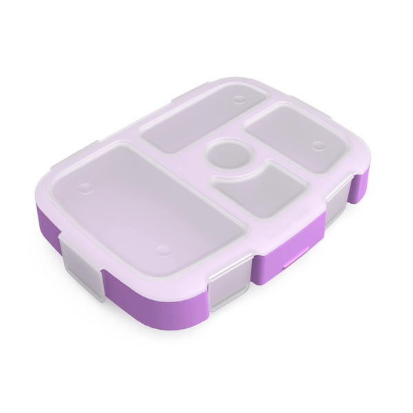 Bentgo® Kids Prints Tray with Transparent Cover - Reusable, BPA-Free, 5-Compartment Meal Prep Container with Built-In Portion Control for Healthy Meals At Home & On the Go (Mermaid Scales)